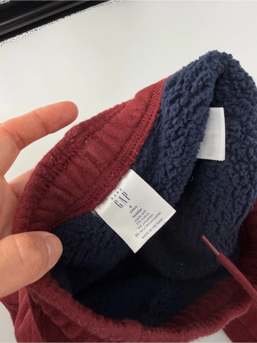 Baby Gap Toddler 4T Burgundy Sherpa Lined Sweatpants Joggers Thick Winter Warm